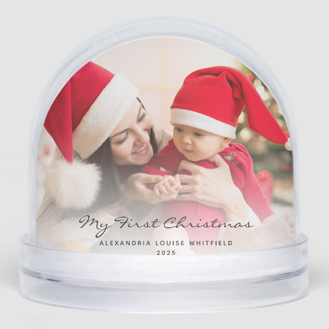 Baby First Christmas Photos Custom Snowglobe (Front)
