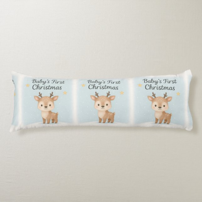 Baby first christmas reindeer cozy nursery body cushion (Front)