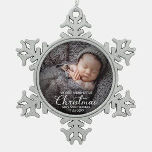 Baby First Christmas Snowflake Snowflake Pewter Christmas Ornament