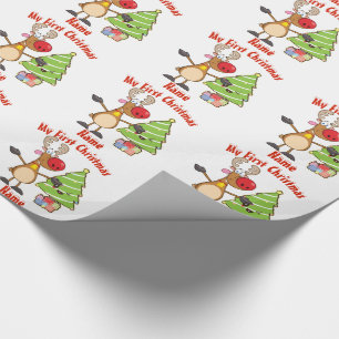 Baby FIRST Christmas WRAPPING Reindeer Custom Wrapping Paper