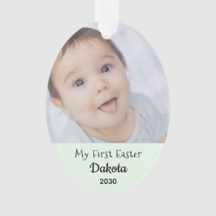Baby First Easter Photo Name Year Personalised Ornament