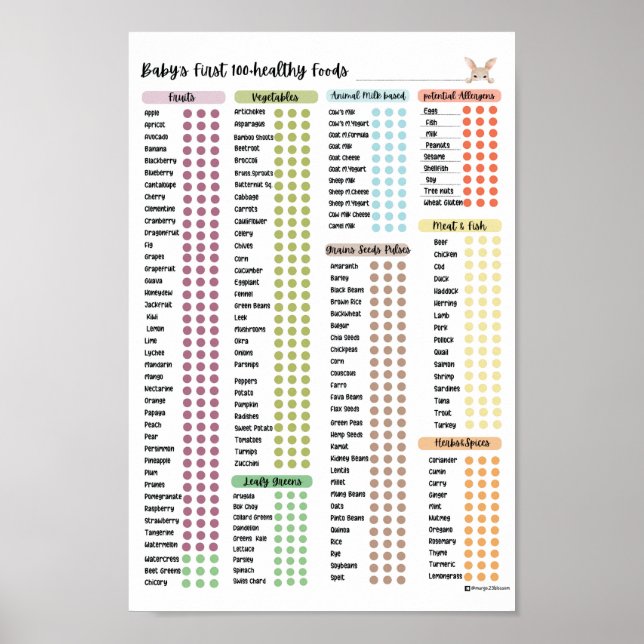 Baby First foods,Healthy baby food by Margo Poster (Front)