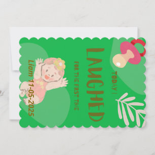 Baby first laugh invitation