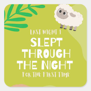 Baby first long sleep square sticker