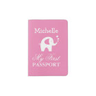 Baby first passport holder with cute elephant