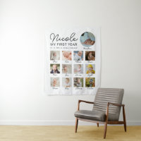 Baby First Year 12 Months Photo Collage Modern