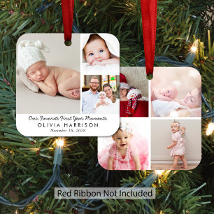 Baby First Year Moments Photo Christmas Metal Tree Decoration