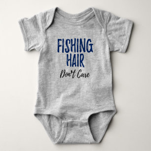 Baby Fishing Hair Don't Care Jersey Bodysuit Shirt