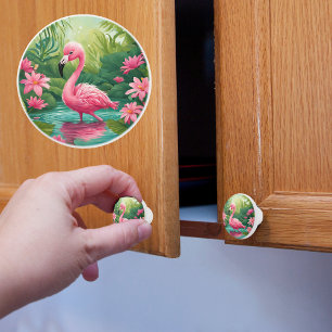 Baby Flamingo Ceramic Knob