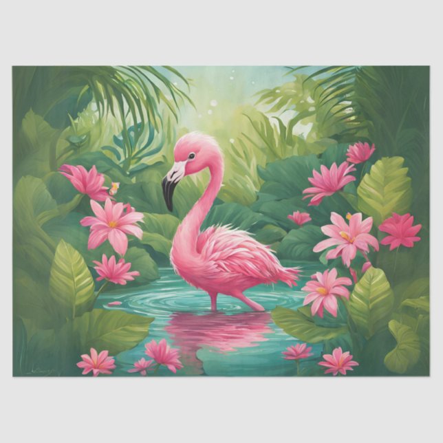 Baby Flamingo Decoupage Paper (Front)