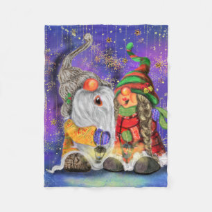 Baby Fleece Blanket with Christmas Gnomes