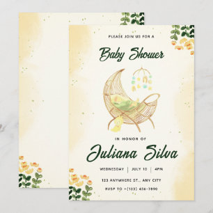 Baby Floral Baby Shower Invitation