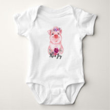Baby Floral Pig Bodysuit