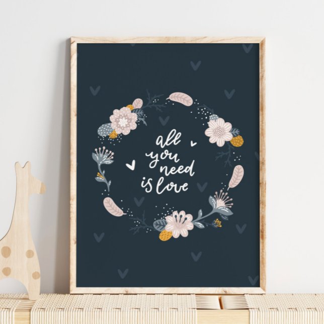 Baby Floral Wreath Bird Poster | Bird Wall Art (Creator Uploaded)