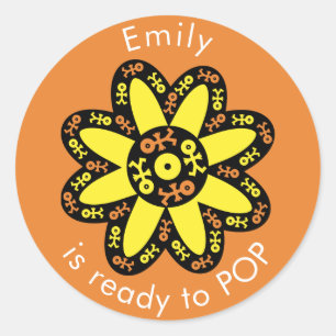 Baby Flower Icon Ready to POP Classic Round Sticker
