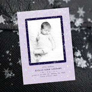Baby Flurry Vertical Birth Announcement