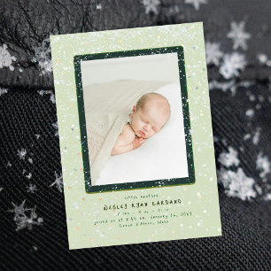 Baby Flurry   Vertical Birth Announcement