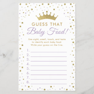 Baby Food Guessing Baby Shower Game Flyer