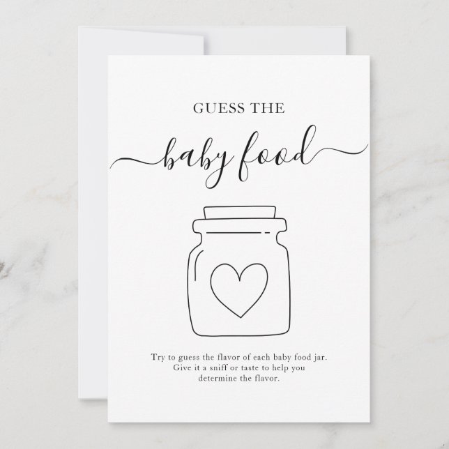 Baby Food Guessing Baby Shower Game  Invitation (Front)