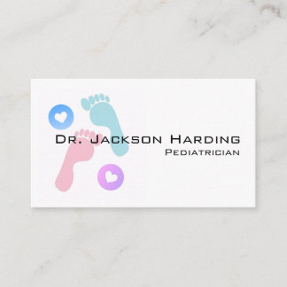 Baby Foot Print Simple Paediatrician Business Card