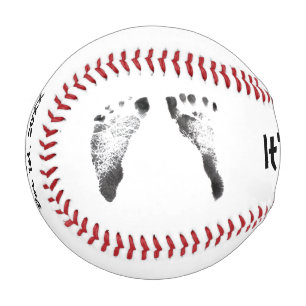 Baby foot prints, Baby Shower Baseball