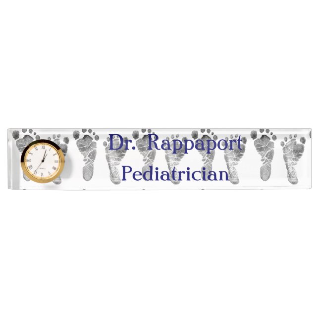 Baby Foot Prints Desk Nameplate (Front)