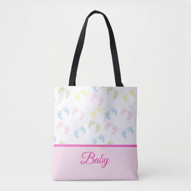 Baby Foot Prints Tote Bag (Front)