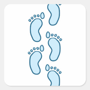 Baby Foot Steps Square Sticker