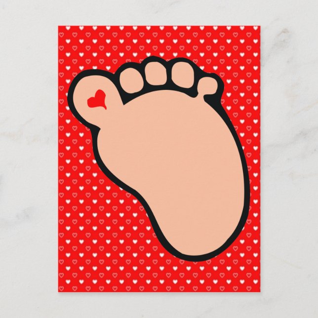 baby footprint light skin postcard (Front)