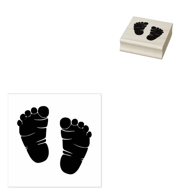 Baby Footprints 50mm, Craft Project Stamp (Stamped)