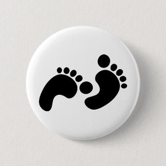 baby footprints 6 cm round badge
