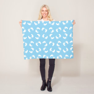 Baby Footprints, Babies Foot, Footsteps, Blue, Boy Fleece Blanket