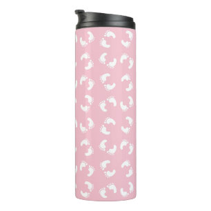 Baby Footprints, Babies Foot, Footsteps, Pink Girl Thermal Tumbler