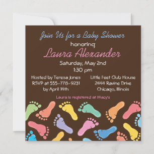 Baby Footprints- Baby Shower Invitation