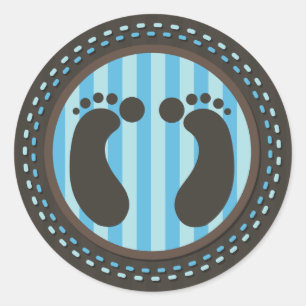 Baby Footprints - Blue - Stickers