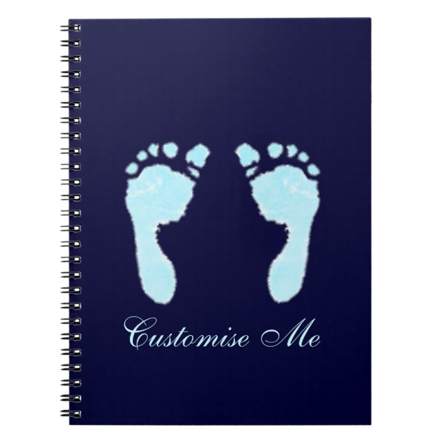 Baby Footprints (Boy) Notebook (Front)