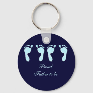 Baby Footprints (Boy Twins) Key Ring