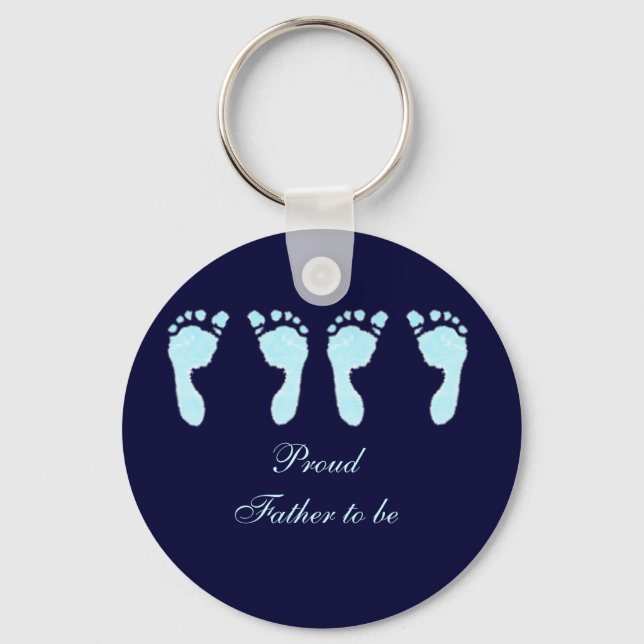 Baby Footprints (Boy Twins) Key Ring (Front)