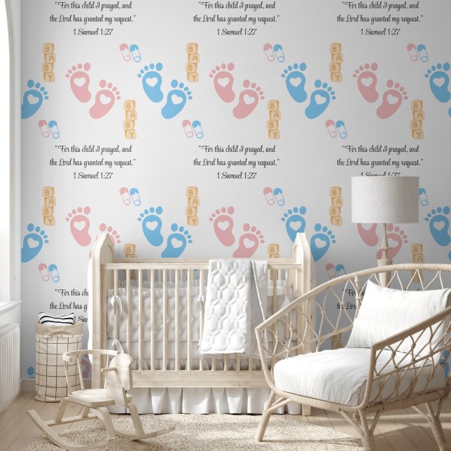 BABY FOOTPRINTS Customisable Christian Bible Verse Wallpaper (Kids)