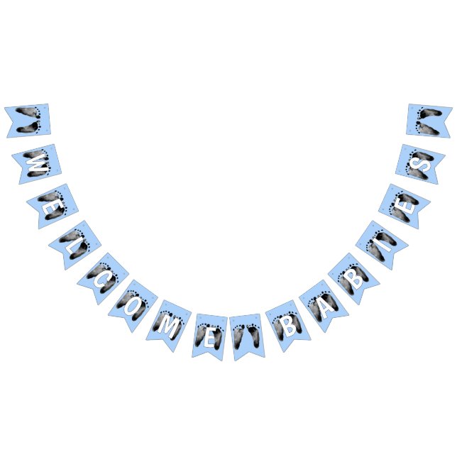 Baby Footprints For Baby Shower Bunting (All)