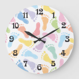 Baby Footprints Gender Neutral Wall Clock