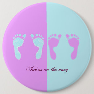 Baby Footprints (Girl/Boy Twins) 6 Cm Round Badge
