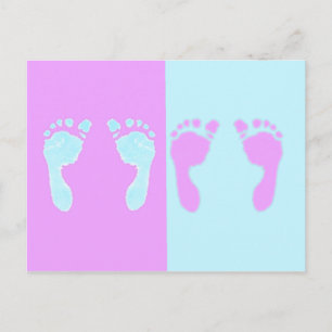 Baby Footprints (Girl/Boy Twins) Postcard