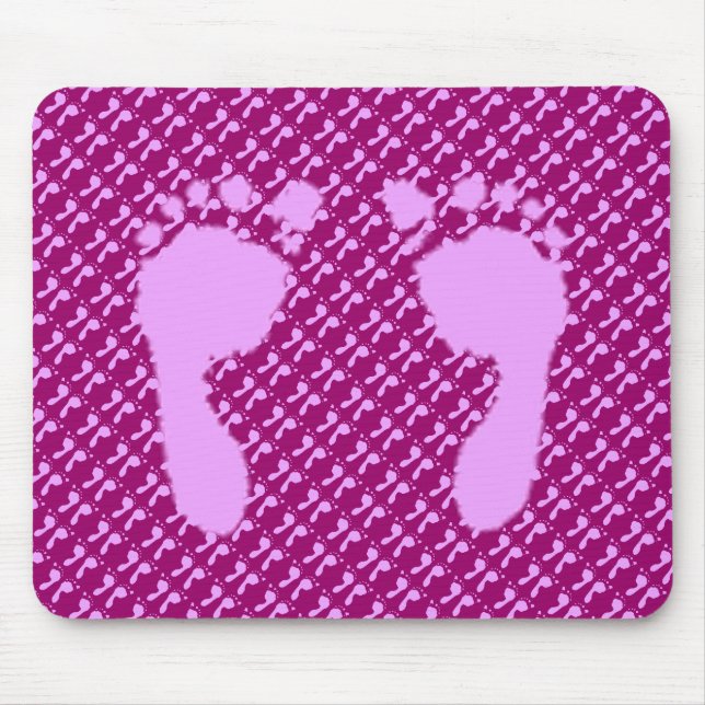 Baby Footprints (Girl) Mouse Mat (Front)