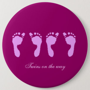 Baby Footprints (Girl Twins) 6 Cm Round Badge