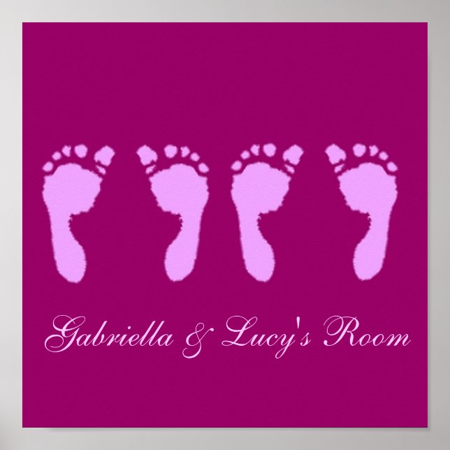 Baby Footprints (Girl Twins) Poster (Front)