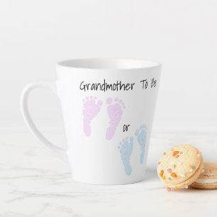 Baby Footprints Grandmother To Be Announcement Latte Mug