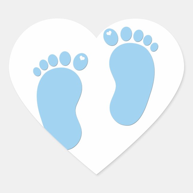 Baby footprints. It's a Boy Heart Sticker (Front)