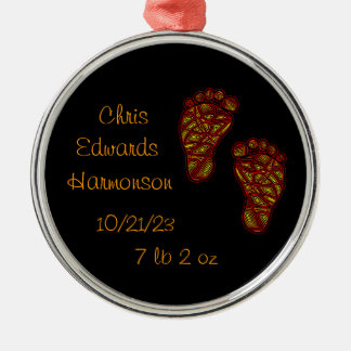 Baby Footprints Metal Tree Decoration