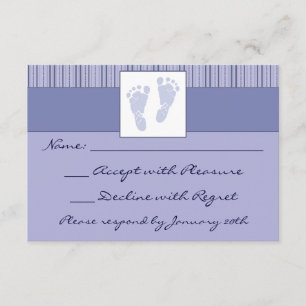 Baby Footprints RSVP - Blue Card